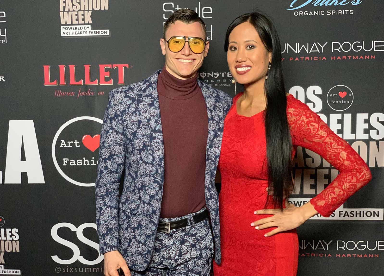 David The Schmo Schmulenson and Helen Yee posing for a photo